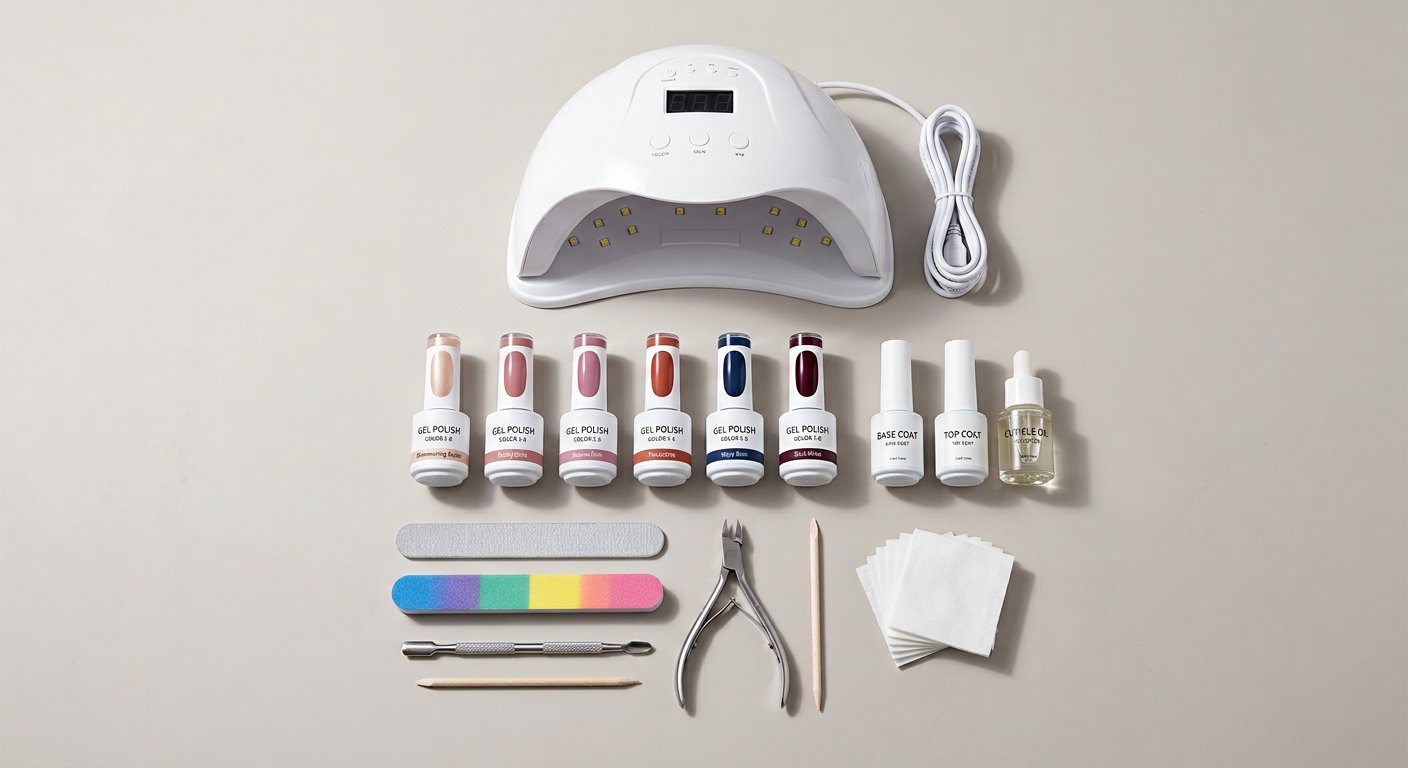 Kit Manucure Gel Complet — Lampe UV + 16 Outils